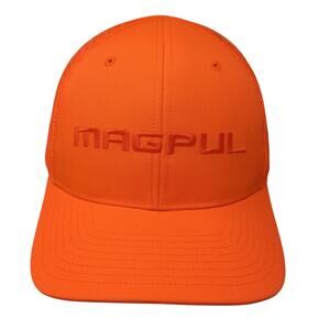 Magpul Snapback Trucker Hat Orange One Size Adjustable Embroidered Mesh Back
